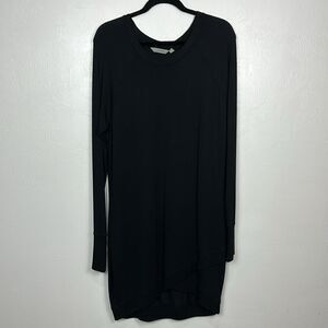 ❤️Last Chance Athleta Black Long Sleeve Thumb Holes Criss Cross Hem Dress Size M